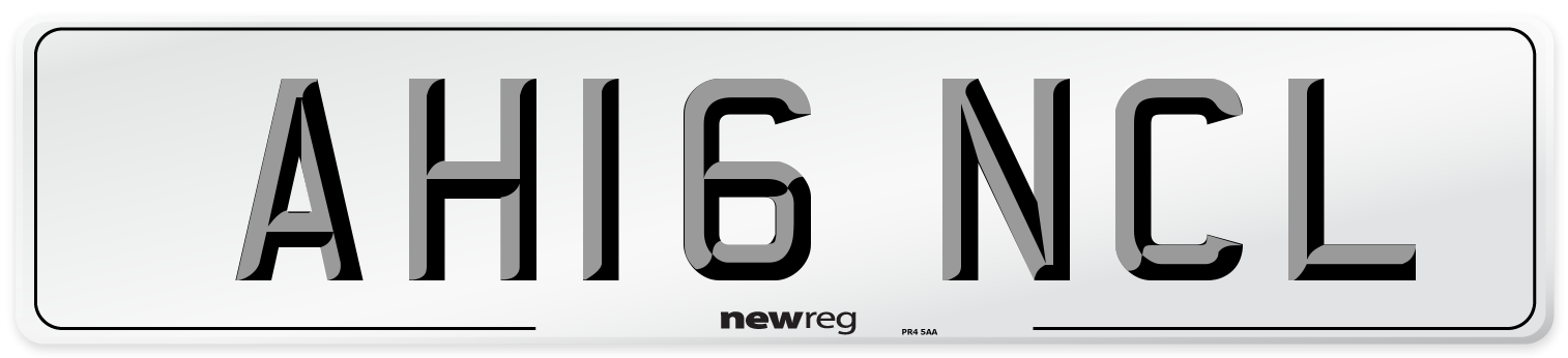 AH16 NCL Number Plate from New Reg
